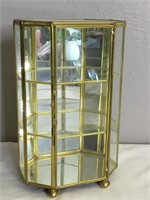 Vintage Mirrored Footed Glass Upright Display Case