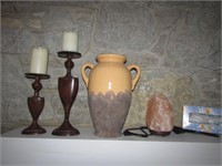 candleholders,vase,salt lamp & kleenex