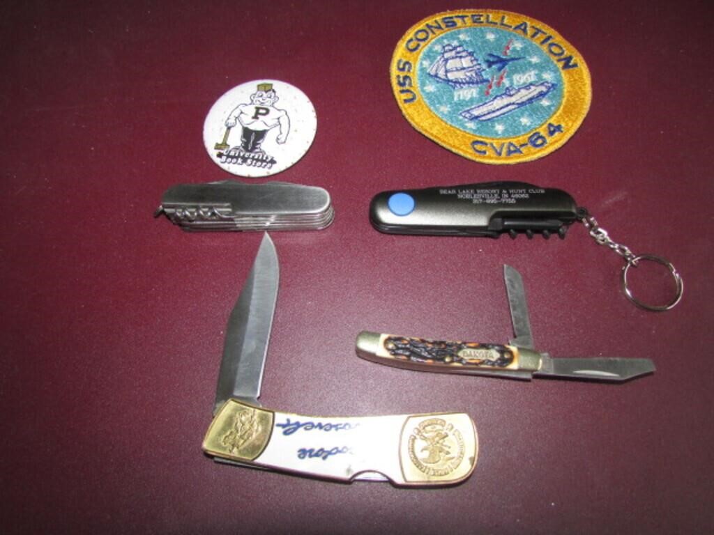 knives,patch & purdue badge
