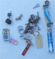 COLLECTION OF VINTAGE KEYS AND SIGNS