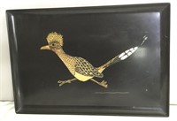 Vintage MCM Couroc Roadrunner Inlay Serving Tray