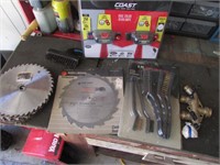saw blades,lights,brushes & brass pc