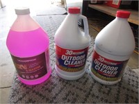 jug of rv antifreeze & 2 jugs of outdoor cleaner