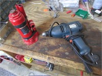 bottle jack & electric drill