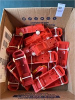 Box Lot Red Plastic Trucks