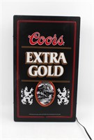 Vintage 1985 Coors Extra Gold Light Up Bar Sign