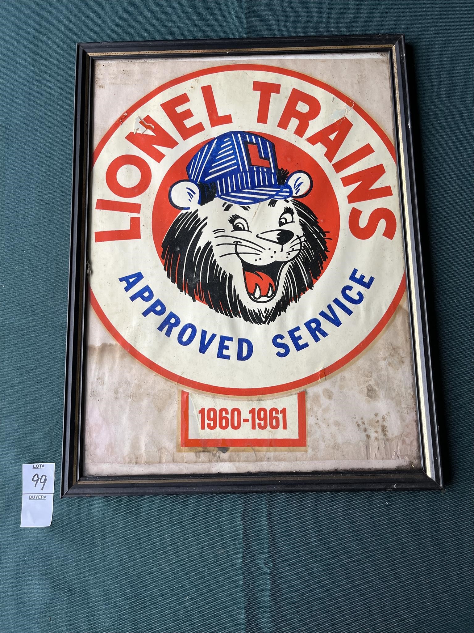 Vintage Lionel Sign Framed