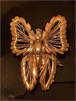 Vintage 1960s Gold Butterfly Brooch