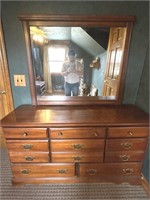 Wooden Dresser With Mirror