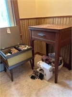 Singer Sewing Machine, Sewing Machine Table, and