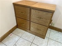 2 wooden file cabinets