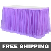 Qty6 Purple Table Skirt for Rectangle/Round Tables