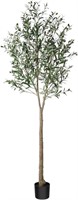 CROSOFMI Artificial Olive Tree Plant 83"(7Ft)