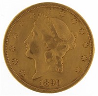 1890-S Liberty Head $20.00 Gold Double Eagle