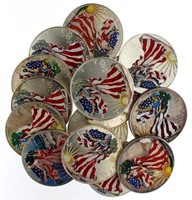 Hand Painted American Eagle Silver Dollar