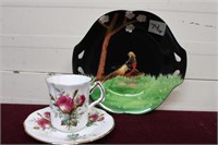 RS Tillowitz Pheasant Plate & Hammersley Tea Cup