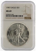 1987 MS69 American Eagle Silver Dollar