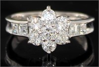 Platinum 1.55 ct Natural VVS Diamond Halo Ring