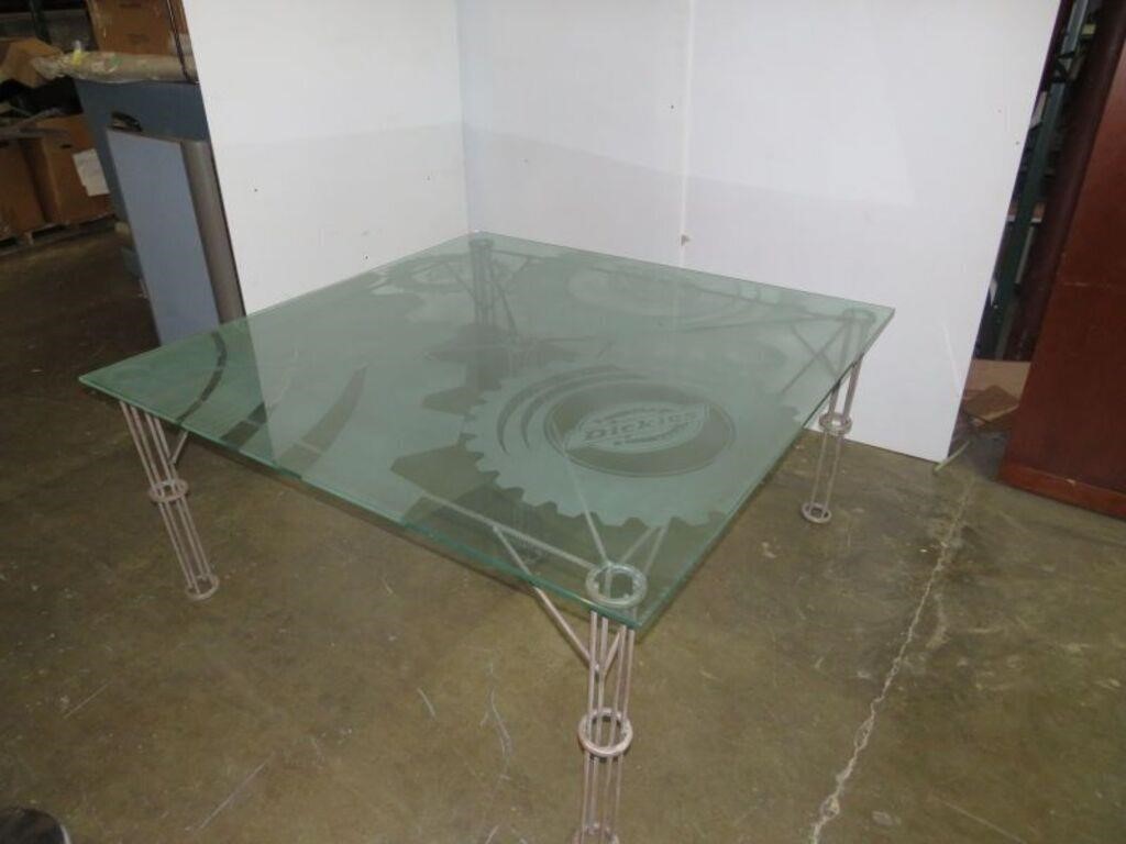 Custom Made "Dickies" Glass Top Table