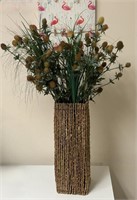 Bamboo Vase With Floral Stems
