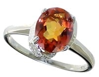 Oval 2.55 ct Imperial Topaz & Diamond Ring