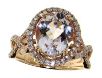 14kt Rose Gold 3.64 ct Morganite & Diamond Ring