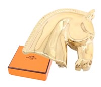 Hermes Gold Tone Horse Brooch Pin