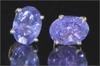 Gorgeous 2.00 ct Oval Natural Tanzanite Earrings