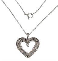 Brilliant Natural 1/2 ct Diamond Heart Necklace