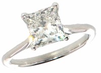 14k Gold 2.14 ct Princess Cut Lab Diamond Ring