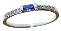 10kt Gold Baguette Sapphire & Diamond Ring