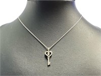 Elegant Diamond Key Necklace