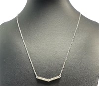 Elegant Diamond Bar Necklace