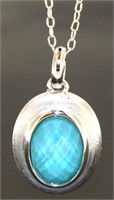 Genuine Faceted Chinese Turquoise Pendant