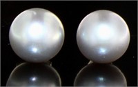 Genuine 8 mm Gray Freshwater Pearl Earrings