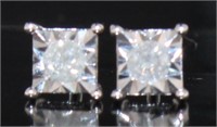 Princess Cut Diamond Solitaire Earrings