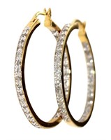 Quality 1/2 ct Inside Out Diamond Hoop Earrings
