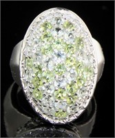 Oval 3.00 ct Peridot Pave' Dinner Ring