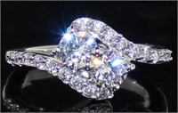 2.00 ct White Sapphire Ever Us 2 Stone Ring