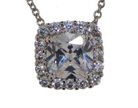 Cushion Cut 2.85 ct White Topaz Pendant