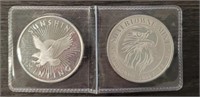 (2) One Ounce Silver Rounds #1