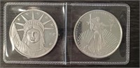 (2) One Ounce Silver Rounds #8