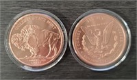 (2) Two-Ounce Copper Rounds #1