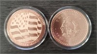 (2) Two-Ounce Copper Rounds #2