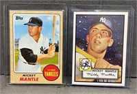 (2) Topps Mickey Mantle Cards