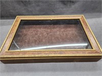 Hanging display case.  23" L x 15.25" W x 3.75c