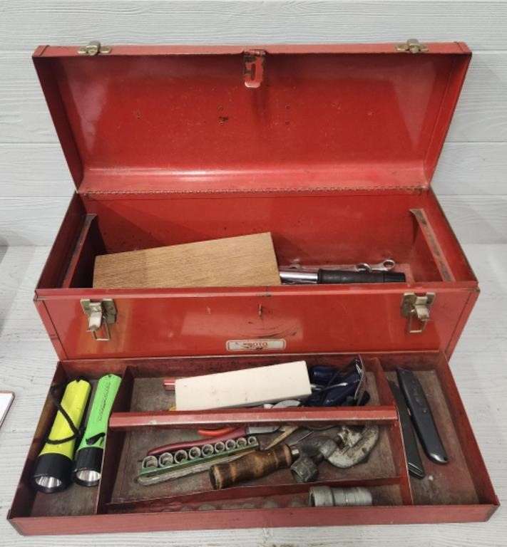 Large Red Toolbox w/ Misc Tools