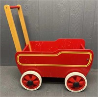 Brio Wooden Push Wagon w/ White Rubber Wheels