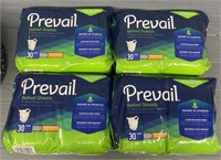 (4) Bags Prevail Adult Diapers
