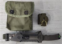 Military Pouch w/ Survival Compass & Knife